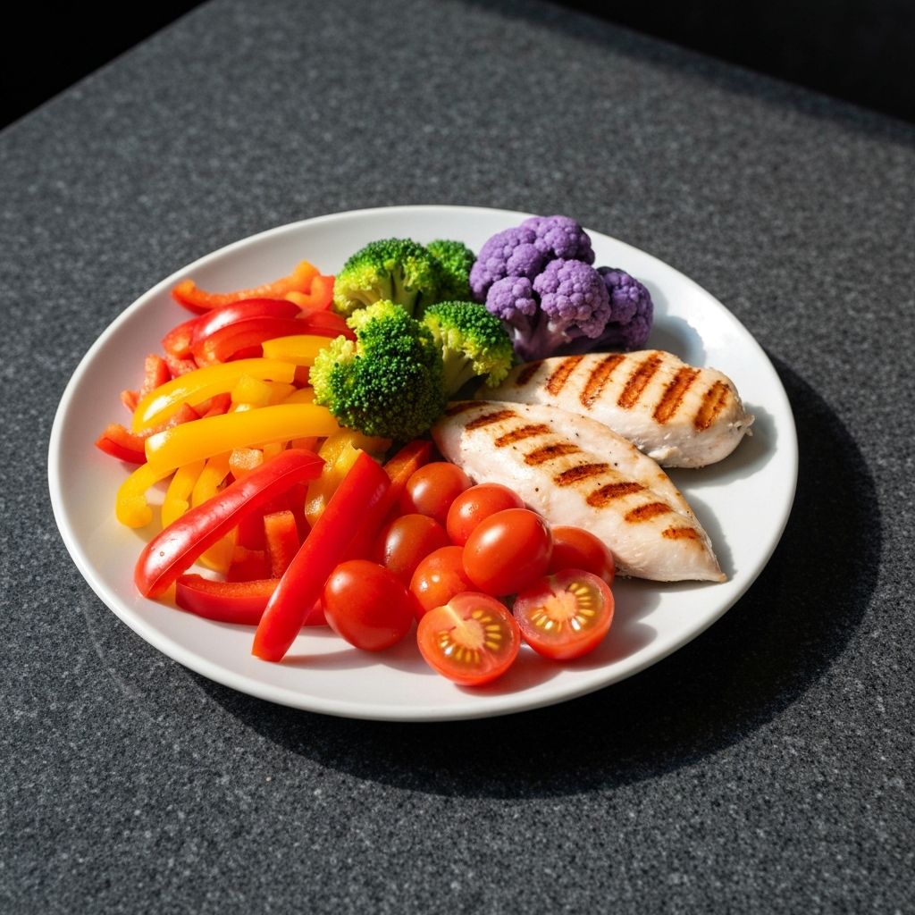Balanced healthy meal with vegetables